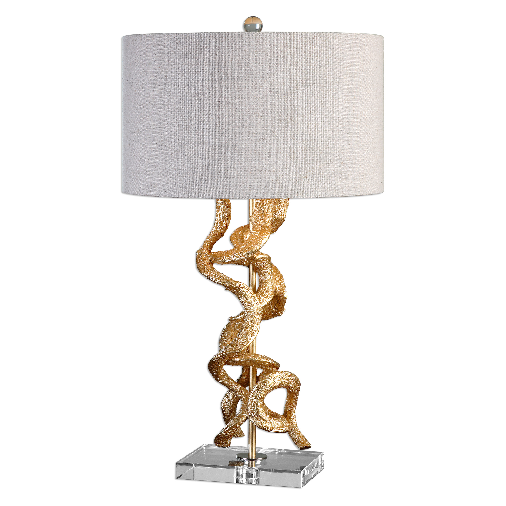 Uttermost Table Lamps 271131 Twisted Vines Gold Table Lamp Corner